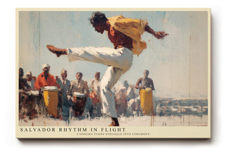Paul Sinus Wandbild 120x80cm Capoeira Tanz Bewegung Kunstmotiv Dynamische Szene mit Musik und Rhythmus