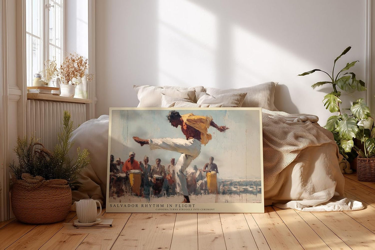 Paul Sinus Wandbild 120x80cm Capoeira Tanz Bewegung Kunstmotiv Dynamische Szene mit Musik und Rhythmus