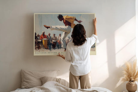 Paul Sinus Wandbild 120x80cm Capoeira Tanz Bewegung Kunstmotiv Dynamische Szene mit Musik und Rhythmus