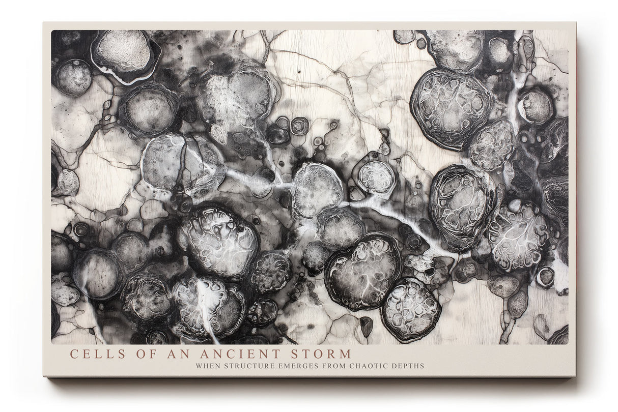 Paul Sinus Wandbild Cells of an Ancient Storm Abstract Black and White Depth of Organic Motion