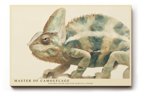 Paul Sinus Wandbild 120x80cm Chamäleon Illustration moderne Tierkunst Naturfarben detailreiches Reptilien Kunstbild stilvolle Wanddekoration für Wohnzimmer Büro Kinderzimmer
