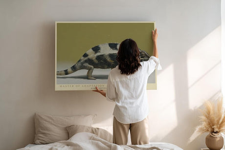 Paul Sinus Wandbild 120x80cm Chamäleon Tierportraet exotische Tierkunst modernes Naturmotiv stilvolle Wanddekoration fuer Wohnzimmer Büro