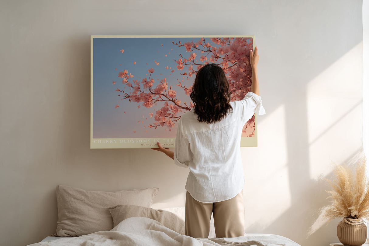 Paul Sinus Wandbild Cherry Blossoms in the Wind – Zarte Blüten im Spiel des Lichts