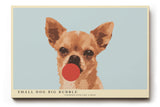 Paul Sinus Wandbild 120x80cm Chihuahua Hund mit Kaugummi Illustration lustiges Hunde Kunstposter in warmen Farben moderne Wanddekoration fuer Wohnzimmer Kinderzimmer Büro
