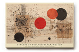 Paul Sinus Wandbild Circles in Red and Black Motion Abstract Shapes Meet Chaotic Lines and Dots