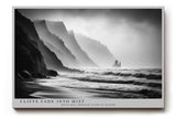 Paul Sinus Wandbild 120x80cm Cliffs Fade into Mist dramatische schwarz weiß Küstenlandschaft mit Klippen und Meer moderne Natur Fotokunst Poster für Wohnzimmer Büro