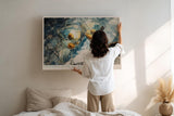 Paul Sinus Wandbild 120x80cm Cocktails Stillleben modern blau Aquarell Kunst Kunstdruck grosses Kunstbild stilvolle Wanddekoration fuer Wohnzimmer Kueche Bar Büro
