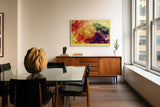Paul Sinus Wandbild 120x80cm Color in Soft Waves Abstrakte Farbwolken Kunst in Rot Gelb Gruen Modernes Design Wandbild 120x80cm fuer Wohnzimmer und Büro