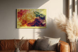Paul Sinus Wandbild 120x80cm Color in Soft Waves Abstrakte Farbwolken Kunst in Rot Gelb Gruen Modernes Design Wandbild 120x80cm fuer Wohnzimmer und Büro