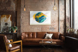 Paul Sinus Wandbild Colorful Earth abstraktes Planetenmotiv in leuchtenden Farben für moderne Räume mit künstlerischer und nachhaltiger Botschaft