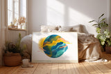 Paul Sinus Wandbild Colorful Earth abstraktes Planetenmotiv in leuchtenden Farben für moderne Räume mit künstlerischer und nachhaltiger Botschaft