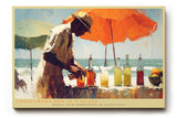 Paul Sinus Wandbild 120x80cm Copacabana Sun in a Glass tropische Strand Szene Cocktail Kunst Poster für Wohnzimmer Küche Bar