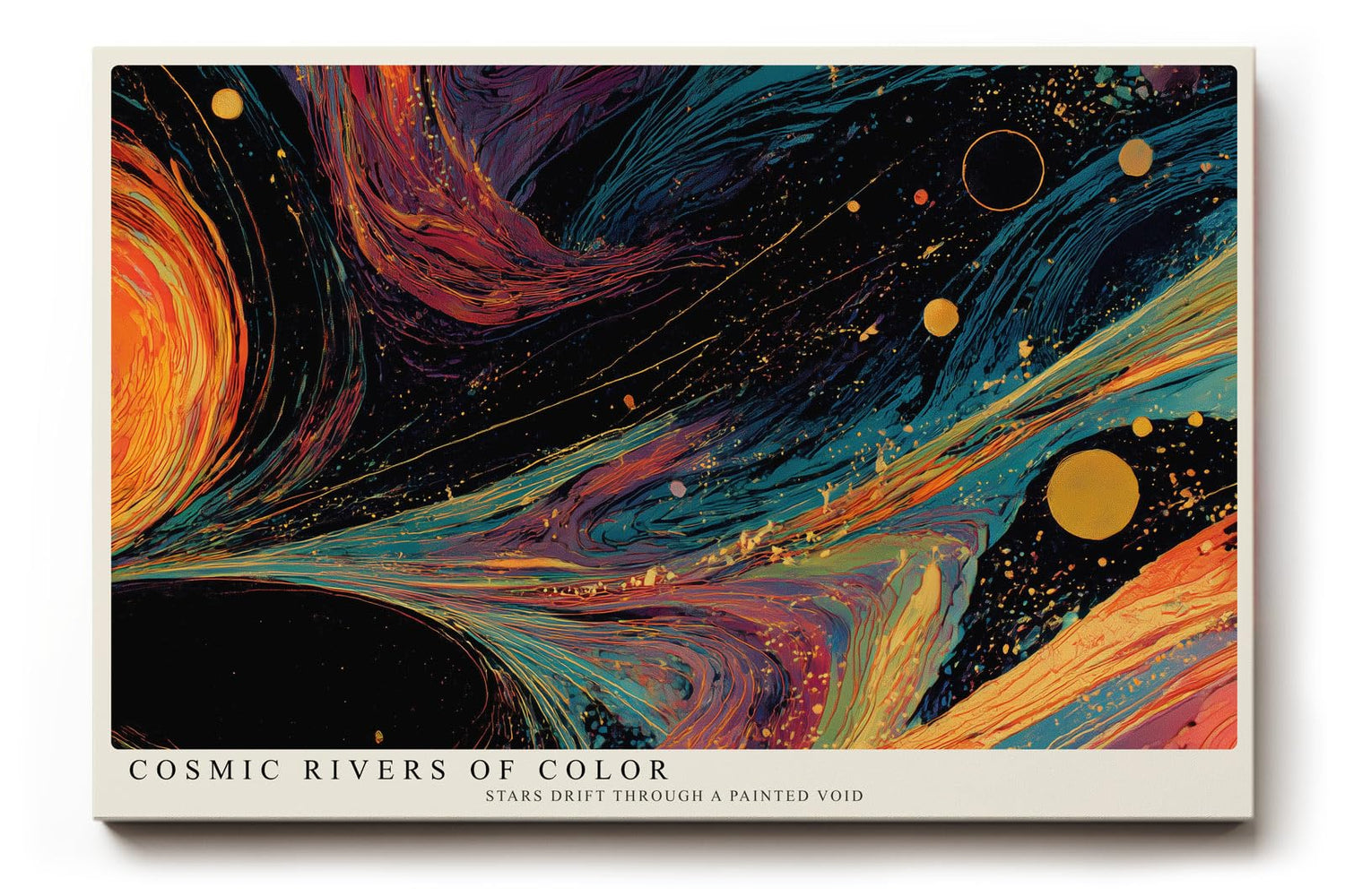 Paul Sinus Wandbild 120x80cm Cosmic Rivers of Color abstrakte Weltraum Kunst Galaxie Farben modernes Poster für Wohnzimmer Büro