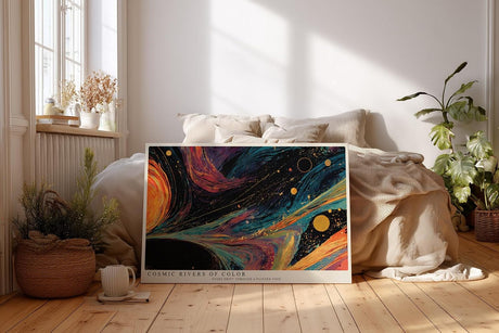 Paul Sinus Wandbild 120x80cm Cosmic Rivers of Color abstrakte Weltraum Kunst Galaxie Farben modernes Poster für Wohnzimmer Büro
