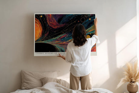 Paul Sinus Wandbild 120x80cm Cosmic Rivers of Color abstrakte Weltraum Kunst Galaxie Farben modernes Poster für Wohnzimmer Büro