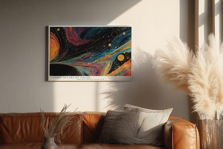 Paul Sinus Wandbild 120x80cm Cosmic Rivers of Color abstrakte Weltraum Kunst Galaxie Farben modernes Poster für Wohnzimmer Büro