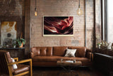 Paul Sinus Wandbild 120x80cm Crimson Petals in Depth Abstrakte Bluetenstruktur in Rot Modernes Kunstbild fuer Wohnzimmer Schlafzimmer und Büro