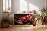 Paul Sinus Wandbild 120x80cm Crimson Petals in Depth Abstrakte Bluetenstruktur in Rot Modernes Kunstbild fuer Wohnzimmer Schlafzimmer und Büro