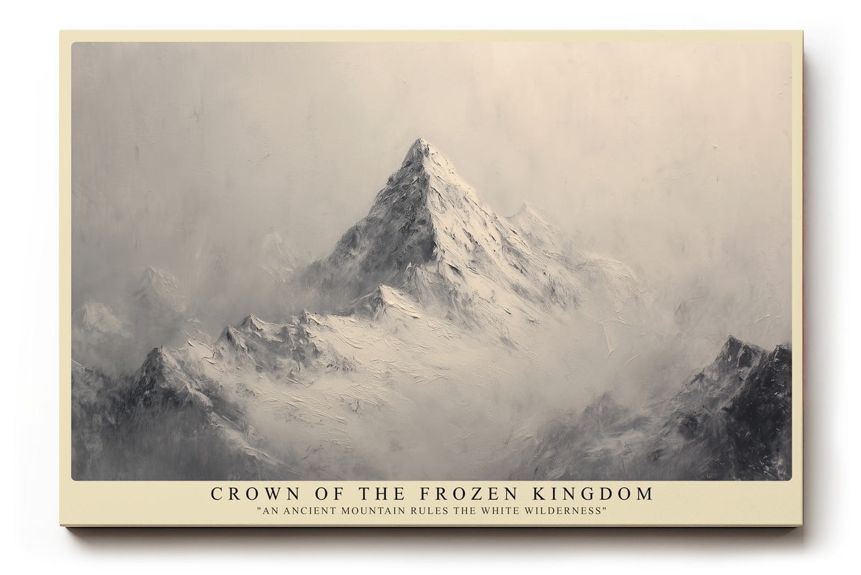 Paul Sinus Wandbild Crown of the Frozen Kingdom majestätische Berglandschaft in monochromer Farbgebung mit kraftvoller Präsenz
