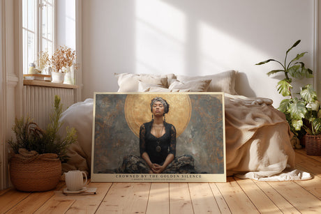 Paul Sinus Wandbild Crowned by the Golden Silence Meditative Portrait with Spiritual Balance and Earthly Grace