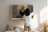 Paul Sinus Wandbild Crowned by the Golden Silence Meditative Portrait with Spiritual Balance and Earthly Grace