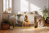 Paul Sinus Wandbild 120x80cm Cuba in Golden Poise Frau mit Zigarre in Havanna Kubanische Kunst Szene fuer Wohnzimmer und Büro