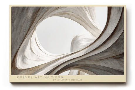 Paul Sinus Wandbild 120x80cm Curves Without End abstrakte Architektur Formen beige minimalistische Kunst modernes Wandbild 120x80cm für Wohnzimmer Büro Flur