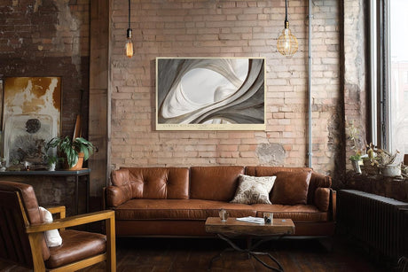 Paul Sinus Wandbild 120x80cm Curves Without End abstrakte Architektur Formen beige minimalistische Kunst modernes Wandbild 120x80cm für Wohnzimmer Büro Flur