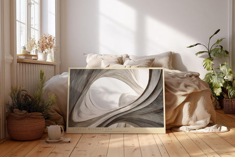Paul Sinus Wandbild 120x80cm Curves Without End abstrakte Architektur Formen beige minimalistische Kunst modernes Wandbild 120x80cm für Wohnzimmer Büro Flur