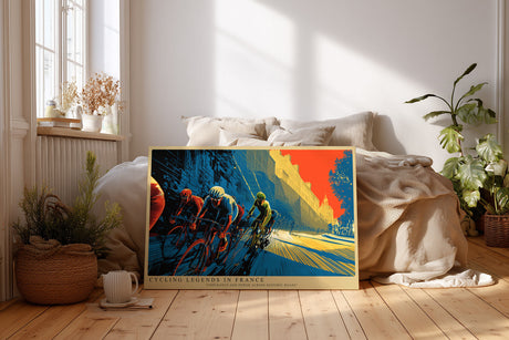 Paul Sinus Wandbild Cycling Legends in France – Hommage an Ausdauer und Geschwindigkeit auf historischen Straßen