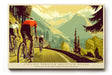 Paul Sinus Wandbild Cycling Through Mountain Roads – Radfahrer in den Alpen auf sonniger Bergstraße