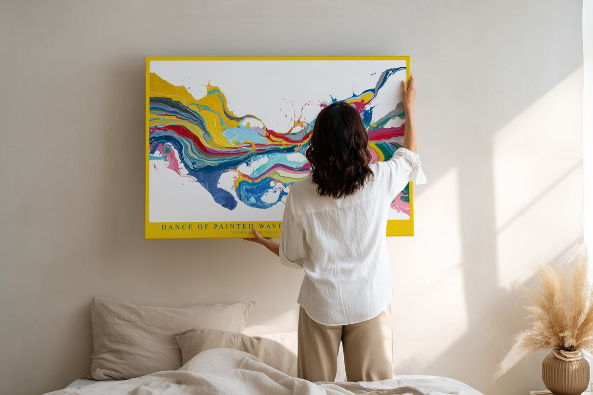 Paul Sinus Wandbild Dance of Painted Waves – Abstraktes Farbenspiel in dynamischer Bewegung