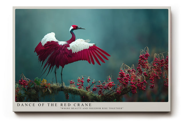 Paul Sinus Wandbild Dance of the Red Crane – Anmut und Freiheit im Einklang der Natur