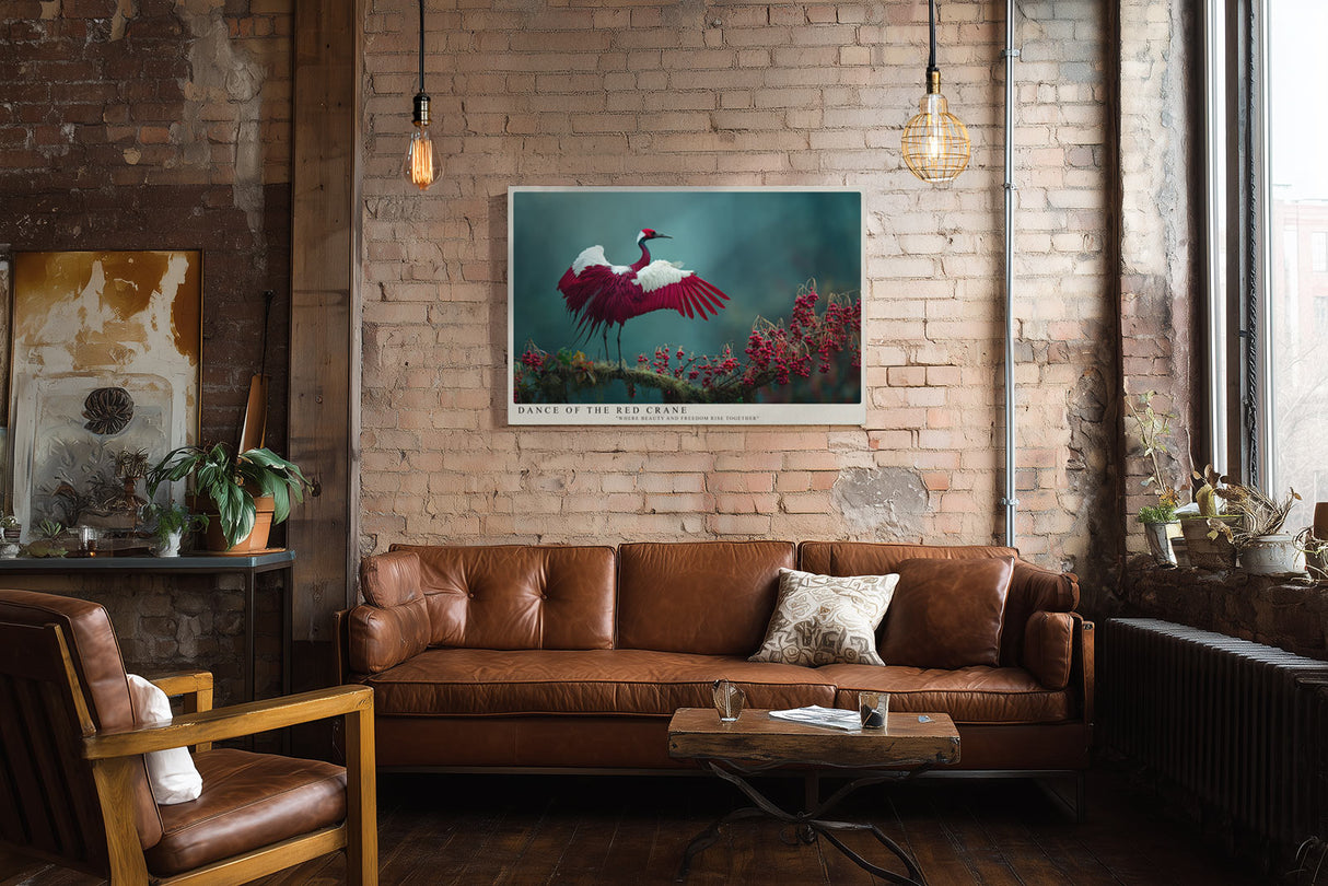 Paul Sinus Wandbild Dance of the Red Crane – Anmut und Freiheit im Einklang der Natur