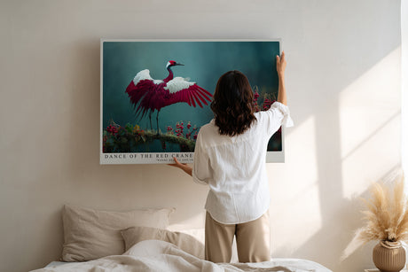 Paul Sinus Wandbild Dance of the Red Crane – Anmut und Freiheit im Einklang der Natur