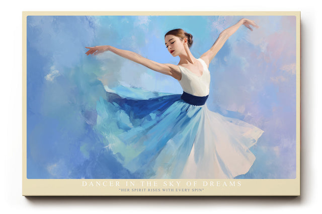 Paul Sinus Wandbild Dancer in the Sky of Dreams elegante Tänzerin in Blau Weiß mit anmutiger Bewegung und traumhafter Leichtigkeit