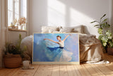Paul Sinus Wandbild Dancer in the Sky of Dreams elegante Tänzerin in Blau Weiß mit anmutiger Bewegung und traumhafter Leichtigkeit