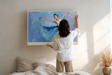 Paul Sinus Wandbild Dancer in the Sky of Dreams elegante Tänzerin in Blau Weiß mit anmutiger Bewegung und traumhafter Leichtigkeit