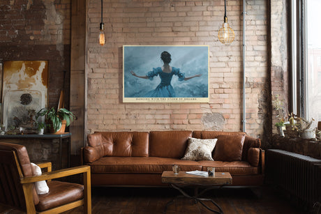 Paul Sinus Wandbild Dancing With the Storm of Dreams – Ausdrucksstarke Dynamik und poetische Emotion in blauer Eleganz