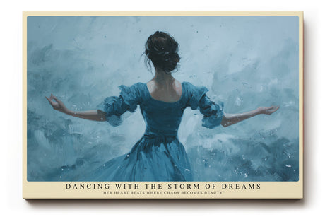 Paul Sinus Wandbild Dancing With the Storm of Dreams – Ausdrucksstarke Dynamik und poetische Emotion in blauer Eleganz