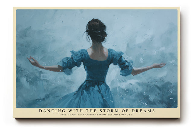 Paul Sinus Wandbild Dancing With the Storm of Dreams – Ausdrucksstarke Dynamik und poetische Emotion in blauer Eleganz