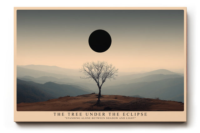 Paul Sinus Wandbild Der einsame Baum unter der Finsternis – Symbol für Licht und Schatten im Gleichgewicht