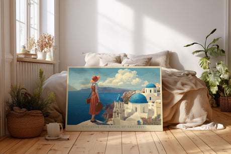 Paul Sinus Wandbild Discover the Magic of Santorini – Griechische Inselromantik in Blau und Weiß
