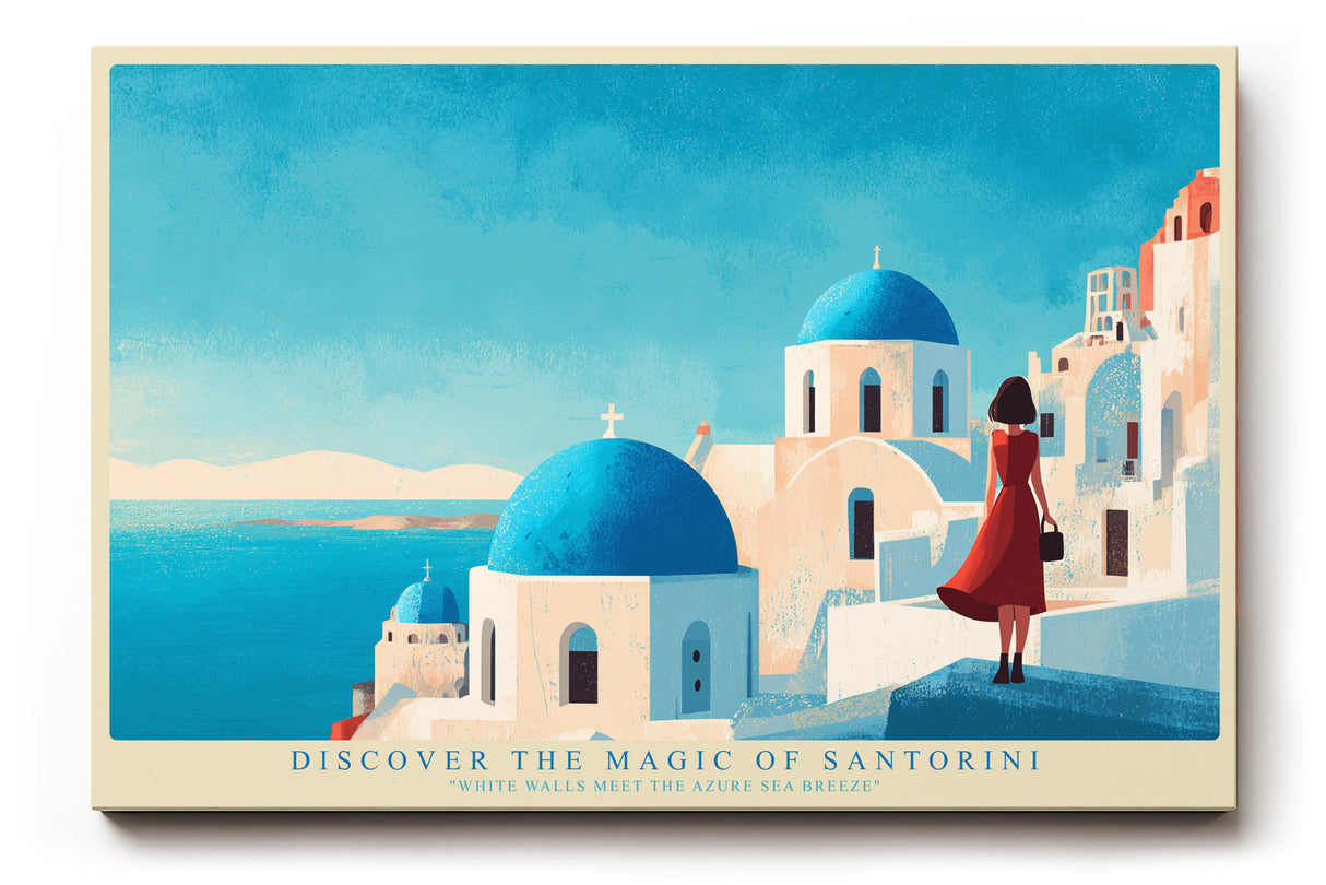 Paul Sinus Wandbild Discover the Magic of Santorini – Mediterrane Farbwelt und architektonische Eleganz in Urlaubsatmosphäre