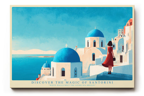 Paul Sinus Wandbild Discover the Magic of Santorini – Mediterrane Farbwelt und architektonische Eleganz in Urlaubsatmosphäre
