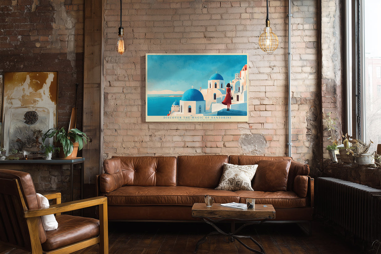 Paul Sinus Wandbild Discover the Magic of Santorini – Mediterrane Farbwelt und architektonische Eleganz in Urlaubsatmosphäre