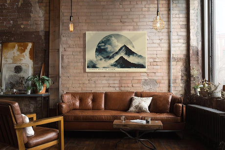 Paul Sinus Wandbild 120x80cm Dramatische Berglandschaft Wolken moderne Natur Kunst Wanddekoration Berge Landschaft Wohnzimmer