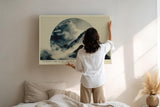 Paul Sinus Wandbild 120x80cm Dramatische Berglandschaft Wolken moderne Natur Kunst Wanddekoration Berge Landschaft Wohnzimmer
