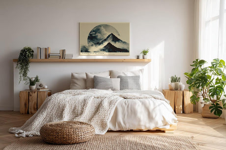 Paul Sinus Wandbild 120x80cm Dramatische Berglandschaft Wolken moderne Natur Kunst Wanddekoration Berge Landschaft Wohnzimmer