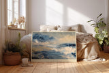 Paul Sinus Wandbild 120x80cm Dramatische Meereslandschaft mit Wellen und Wolken Moderne Naturkunst in Blau und Beige